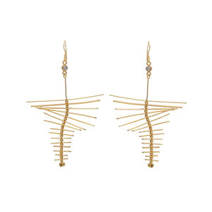 Pendiente de joyería chapado en oro, diseño étnico elegante, primera elección, latón Vermeil - Product Image 1