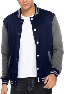 Veste de sport d'hiver pour homme, coupe ajustée, en coton, style varsity, avec logo sur le devant, imperméable, réversible - Product Image 3