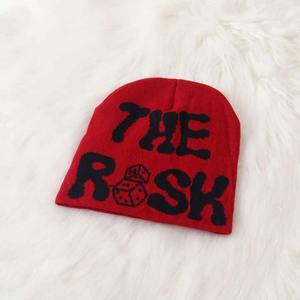 หมวกไหมพรมมีตัวอักษรสำหรับเดินทางกลางแจ้งใช้ในชีวิตประจำวันหมวกถักโลโก้ออกแบบได้ตามต้องการสำหรับฤดูหนาว - Product Image 3