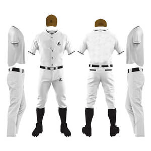 Uniformes de baseball sublimés blancs de super qualité Logo d'équipe personnalisé numéros de nom Oem 100% polyester maillot de baseball boutonné - Product Image 1