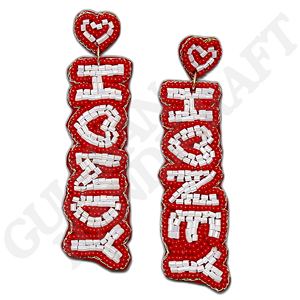 Pendientes temáticos náuticos multicolores hechos a mano, forma única bordada en tela de algodón de alta calidad, color azul y blanco - Product Image 4