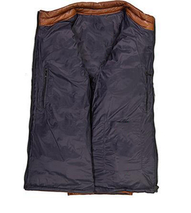 Veste matelassée en cuir de nappa véritable en peau de mouton M0VA TEXTILES pour homme, couleur cognac, design personnalisé pour la saison hivernale - Product Image 5