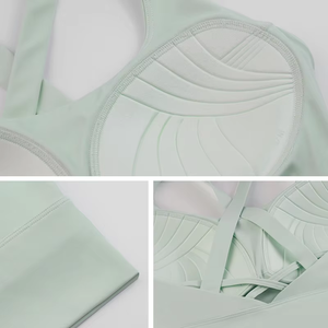 Sujetador Deportivo para Mujer, Bonito Estampado Cruzado, Bralette de Yoga de Una Pieza, Copa Fija, Antideslizante, Push-Up, Chaleco Deportivo Elástico y Transpirable - Product Image 4