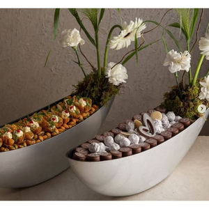 Cuenco para servir de Metal Blanco clásico hecho a mano, artículos de servidor de cocina de gran calidad para postres, dulces de Chocolate a la venta - Product Image 6