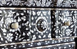 Incrustaciones de hueso artesanía contemporánea tradición personalizada y Floral Mesita de noche Gabinete Incrustaciones de hueso Sala de estar DE LA India - Product Image 4