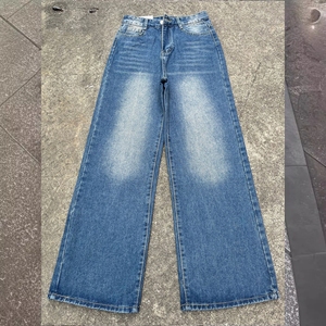 Nuevo diseño 2025, venta al por mayor, Pantalones de mujer, pantalones vaqueros rectos de corte para mujer, pantalones vaqueros de cintura alta, pantalones vaqueros de mujer de alta calidad - Product Image 1