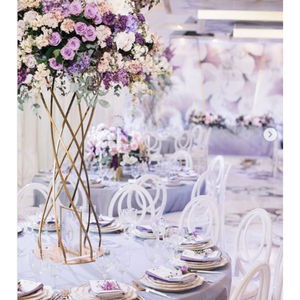 Diseño de hoja Color dorado Mesa Decoración Centros de mesa Calidad exclusiva Tamaño personalizado Decoración DE BODA Centros de mesa a granel - Product Image 3