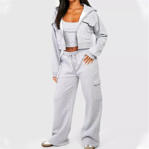 <b>Women</b> Winter Hooded <b>Fleece</b> Cotton Sweat Suit Side Pockets Two Piece High Street Fashion Tracksuit <b>Jogger</b> Custom Logo ONEAPEX - Product Image 1