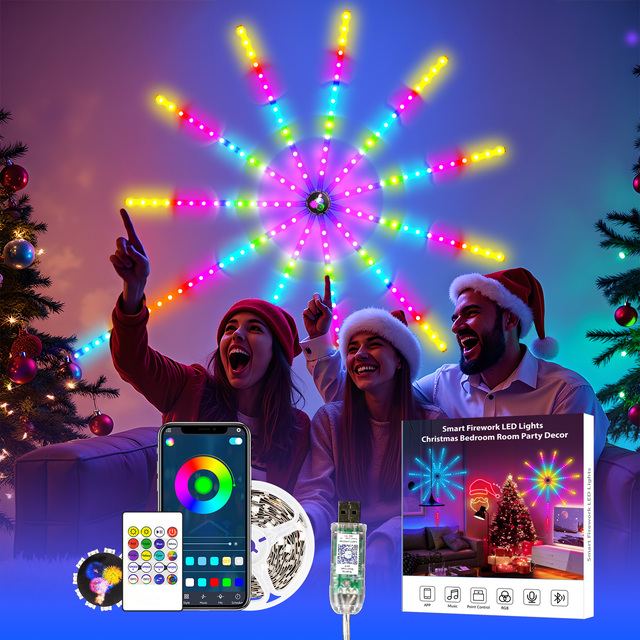 5V 5050 USB RGBIC Dream Multi Color Changing Wall Decor Music Sync IR Remote Blue Tooth Smart App Fireworks LED Strip Lights