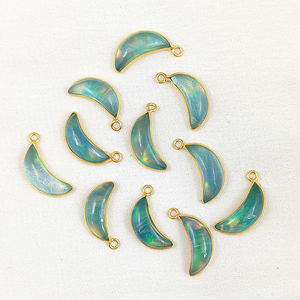 Ethiopian <b>Opal</b> 16x6mm Moon Crescent Cabochon Cut <b>Pendant</b> Fine Sterling Silver Gold Vermeil Bezel Set Elegant <b>Opal</b> Moon <b>Pendant</b> - Product Image 6