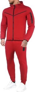 Ensemble de survêtement avec fermeture éclair complète pour hommes, survêtement de jogging en polaire taille XXL/XL, coupe-vent, respirant, imprimé, grande taille - Product Image 4