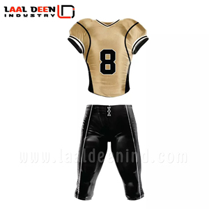 ชุดยูนิฟอร์มอเมริกันฟุตบอล ผลิตจากโพลีเอสเตอร์ 100% ระบายอากาศได้ดี พิมพ์ลายแบบซับลิเมชั่น พร้อมสกรีนชื่อและหมายเลขทีมตามสั่ง - Product Image 3