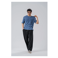 T-shirt tricoté oversize pour homme 100 % coton/polyester imprimé streetwear grande taille respirant écologique long