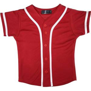 Vêtements de sport Adultes Baseball et Softball Porter des chemises en jersey Couleur rouge Blanc Rayé Design Manches courtes Coton Polyester Jersey - Product Image 1