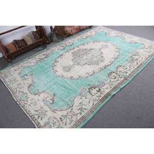 พรมตุรกีโบราณขนาดใหญ่ 6.1x9.2 ฟุต (187x280 ซม.) สีน้ำเงิน พรมลายตะวันออก - Product Image 2