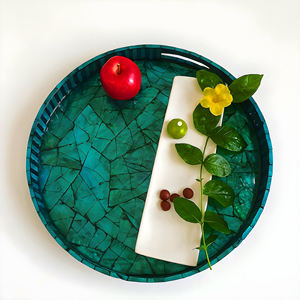 VietnamCrafts Rustic Vietnam <b>Lacquerware</b> Tray Eco-Friendly Folk Art Durable for Cafe Dining Table Serving Elegant - Product Image 1