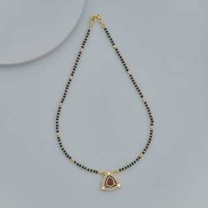 Juego de Joyería Nupcial Kundan 170796, Chapado en Oro, Aleación de Zinc, Mangalsutra, Zirconia, Perla, Diamante, Estilo Victoriano, Forma de Gota de Agua - Product Image 2