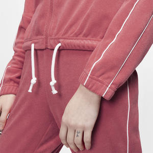 Conjunto Deportivo para Mujer, Mezcla de Poliéster y Algodón, Tela Suave y Elástica, Chaqueta con Cierre, Pantalones con Cintura Elástica, Diseño Transpirable, Cuello Alto - Product Image 4