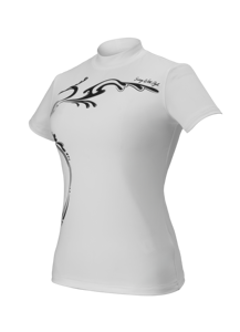 Camiseta de Golf Ajustada con Cuello Alto para Mujer, Diseño Sexy, Logotipo Personalizado OEM/ODM, Estampado Animal Completo en la Parte Delantera, Transferencia de Calor, Elástica en 4 Direcciones - Product Image 4