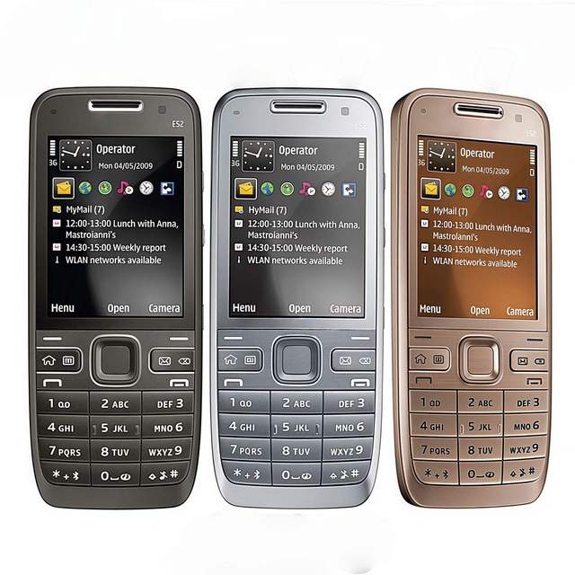 Factory Wholesale Nokio E52 2.4 Inch Metal Back Cover 1500mAh Battery 2G 3G GSM Keypad Business Feature Phone