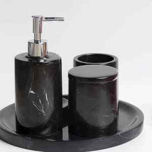 Ensemble de salle de bain en résine de qualité supérieure vanité élégante porte-savon porte-brosse à dents plateau de gobelet essentiel de salle de bain élégant - Product Image 5