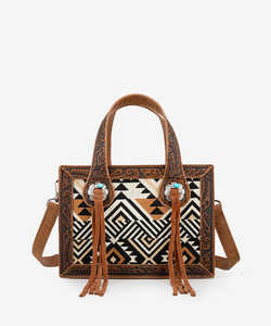 Customizable Genuine Leather Women's <b>Tote</b> Hand Purse Cotton <b>Fabric</b> Multipurpose Shoulder Shopping <b>Bag</b> Zipper Closure Portable - Product Image 1