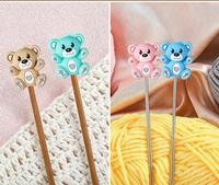 Accessoires de protection pour aiguilles à tricoter, motif ours 3D en forme de cœur, antidérapants et anti-chute, pour tricot de pulls