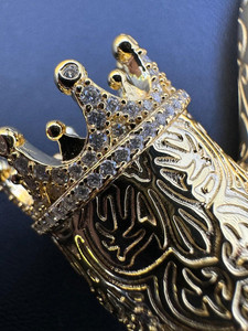 Colgante de oro amarillo de 14 quilates y Plata de Ley 925 para hombre con tabaco totalmente funcional y pipa de moissanita 420 chapada en oro - Product Image 3