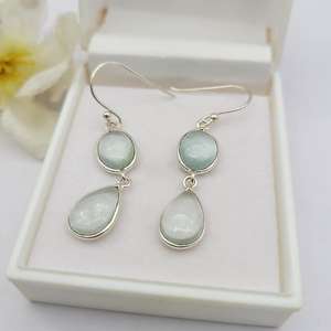 Pendientes Colgantes de Aguamarina, Plata de Ley, Joyería Hecha a Mano, Regalo de Piedra Natal de Marzo para Mujer, Venta al por Mayor - Product Image 6