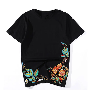 T-shirts brodés 100 % coton TRIBON SPORTS pour hommes, grandes tailles, coupe ample, anti-boulochage, pour usage extérieur, motif lettres, en tissu peigné – Vente en gros - Product Image 1