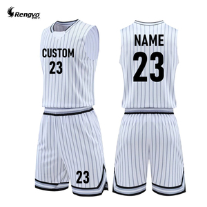 Custom <b>Kids</b> Adult <b>Basketball</b> <b>Jersey</b> Set Stripe Sportswear Training Vest Shorts Suit Printed Logo Breathable New Model Uniform - Product Image 3
