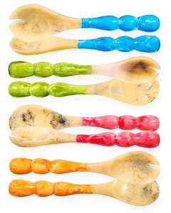 Ensemble de service à salade en résine de luxe, cuillère, fourchette, vaisselle de cuisine, restauration, ustensiles de cuisine, outils de buffet, fournitures - Product Image 2