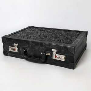 Étui portefeuille de style occidental pour documents commerciaux et juridiques sac de maquillage de voyage organisateur de cosmétiques de luxe boîte de style cowgirl rustique - Product Image 5