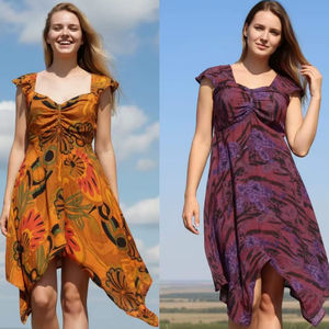 Nouvelle robe en coton tendance pour femmes Jungle Blast Respirante, tissu écologique Parfaite pour les vacances d'été Vêtements de plage - Product Image 1