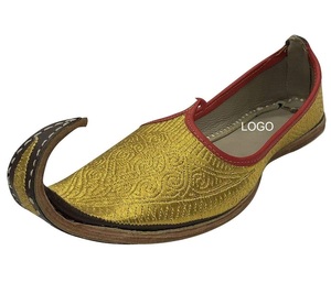 Factory Price <b>Men</b> Shoes Juti Khussa Sandals Flats Slip Custom Made Handmade Punjabi Wedding Shoes - Product Image 5