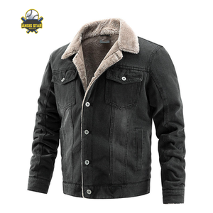 Vestes en jean personnalisées pour hommes, vente en gros, de qualité supérieure, élégantes, épaisses, chaudes, décontractées, streetwear pour l'hiver, 100% coton - Product Image 4