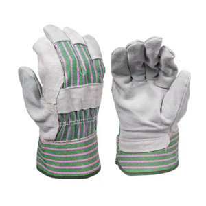 Guantes de Trabajo Pesado Canadienses Talla XL con Dorso Fluorescente, Puño Reforzado con Goma, Cuero de Vacuno y Algodón, Antivibración y de Seguridad - Product Image 3