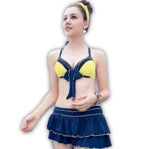 IVEDO femmes Sexy Bikini costume nouveau imprimé jupe maillot de bain Spandex/Nylon matériel 2 pièces ensemble séchage rapide col en V profond - Product Image 5