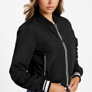 Elegante chaqueta universitaria para mujer de calidad premium mezcla de lana personalizada bordada Letterman bomber manga polar moda casual - Product Image 4