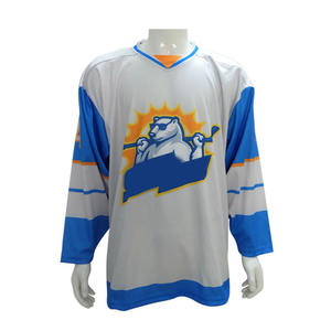 Personalizado 100% Poliéster Juventud Ropa de hockey barata Camisa de manga larga Impresión por sublimación Logo Jersey de hockey sobre hielo - Product Image 1