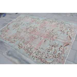 Vintage Turkish Rug Large 56x8.7 ft <b>Red</b> Ombr <b>Wool</b> Patchwork Design Eco-Friendly Latex Backing - Product Image 2