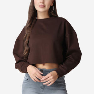 Elegante transpirable Crop Top sudaderas con capucha para mujer diseñado para moda armario estilo de calle casual y cómodo uso diario - Product Image 1
