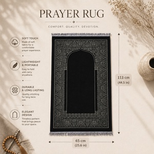 Caja de regalo islámica de lujo hecha a mano con algodón para hombres: Corán, alfombra de oración, tasbih, Zikirmatik y mini Corán, tapete de oración islámico. - Product Image 6