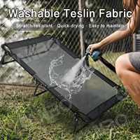 Lit surélevé robuste pour chien CanboPet, lit pliant d'extérieur pour animaux de compagnie avec cadre en fer et tissu en maille rafraîchissante, fabricant