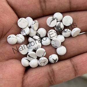 Howlite blanche naturelle 3x3 mm Cabochon rond Toutes les tailles disponibles Dos plat Fabrication de bijoux Pierre Gemmes en vrac - Product Image 4