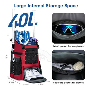 Sacs de baseball en nylon imperméable, haute qualité, couleurs et logo personnalisés, design confortable, capacité de 30 à 40 L - Product Image 3