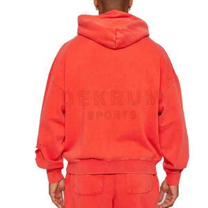 Sudadera con Capucha Personalizada con Logotipo Desgastado para Hombre, Diseño Vintage 2026 con Cierre y Dobladillo sin Rematar, Teñido Liso para Invierno, MOQ Bajo - Product Image 3