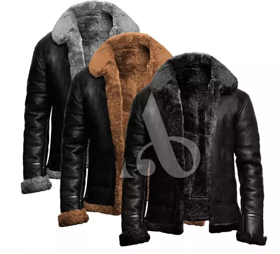 faux fur Custom Pu Zipper Real Leather Motor Cycle Men New design Fashion Jackets