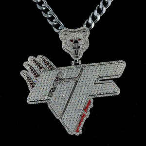 Hot Selling Moissanite <b>Pendant</b> Hiphop 925 Sterling Silver Custom <b>Bail</b> Charm Custom Moissanite <b>Pendant</b> - Product Image 1