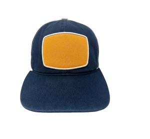 Casquettes de camionneur en gros avec logo personnalisé, chapeaux en maille à fermeture snapback réglable, couleur contrastée bleu marine et blanc - Product Image 1